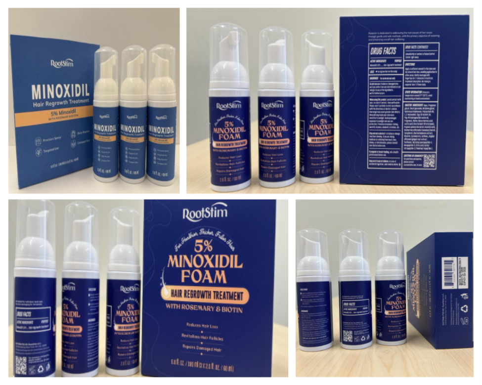 Recalled RootStim 5% Minoxidil Foam Hair Regrowth Treatment with Rosemary and Biotin