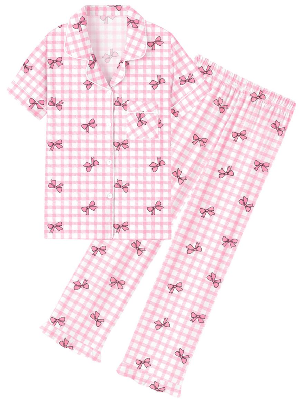 Recalled QZH.DUAO Children’s Pajama Sets - Pink Bow